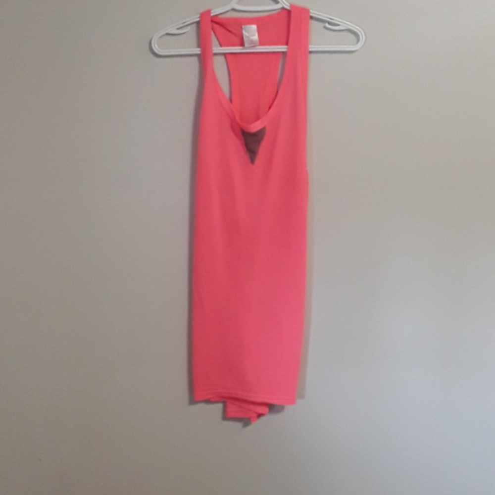Long coral tank top